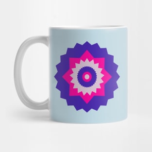 Boho Abstract Bright Pink and Blue Flower Mug